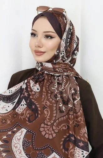 Gestreepte Zachte Sjaal 70314-09 Bitterbruin 70314-09