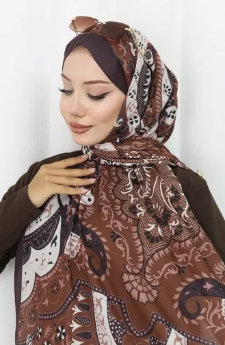 Gestreepte Zachte Sjaal 70314-09 Bitterbruin 70314-09