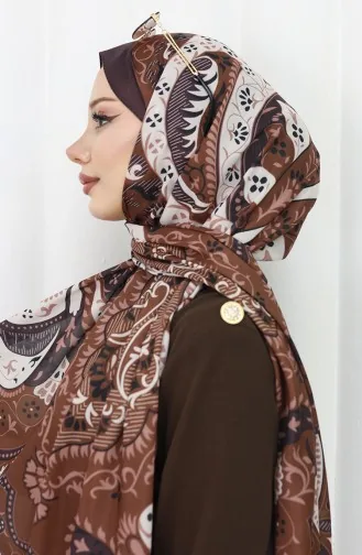 Gestreepte Zachte Sjaal 70314-09 Bitterbruin 70314-09