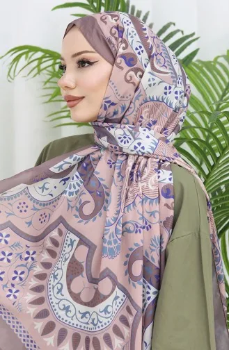 شال ناعم منقوش 70314-10 من جلد المنك الساكسفون 70314-10