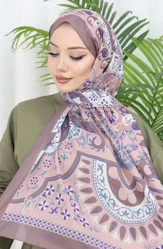 شال ناعم منقوش 70314-10 من جلد المنك الساكسفون 70314-10