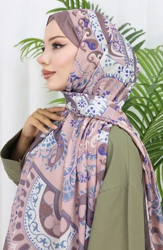 شال ناعم منقوش 70314-10 من جلد المنك الساكسفون 70314-10