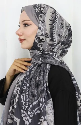 Desenli Soft Şal 70314-12 Füme