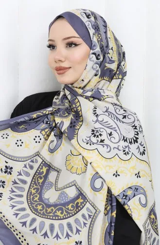 شال ناعم منقوش 70314-15 أصفر أنثراسيت 70314-15