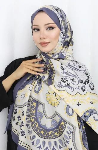 شال ناعم منقوش 70314-15 أصفر أنثراسيت 70314-15