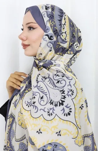 شال ناعم منقوش 70314-15 أصفر أنثراسيت 70314-15