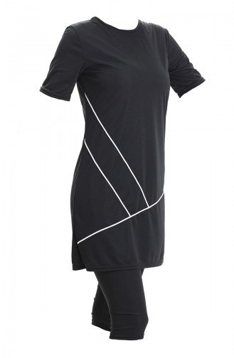 Maillot de Bain Hijab Noir 2501-01