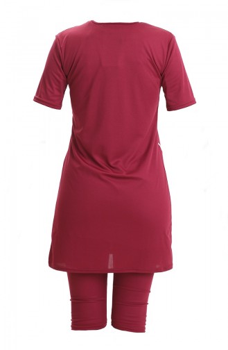 Kısa Kol Havuz Mayo 2501-03 Bordo