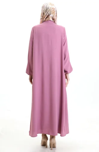 طقم عبايات أصيل 0336-08 لون وردي مغبر 0336-08