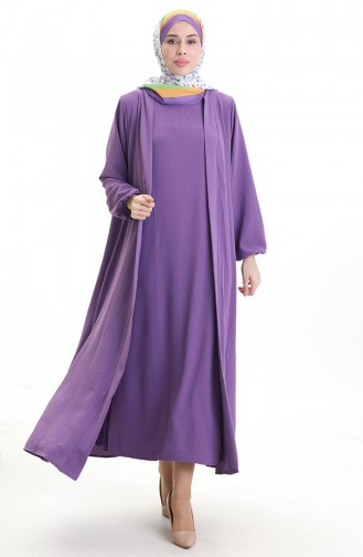 Asil Abaya Takım 0336-09 Mor