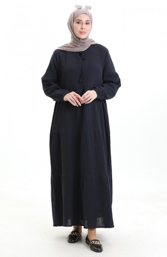 Dunkelblau Hijab Kleider 6050-02