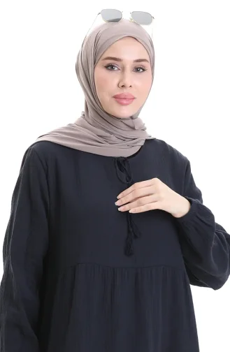 Mousseline Jurk 6050-02 Marineblauw 6050-02