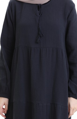 Dunkelblau Hijab Kleider 6050-02