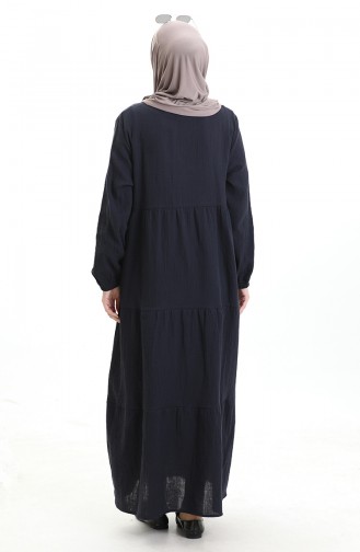 Dunkelblau Hijab Kleider 6050-02