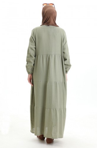 Khaki Hijab Kleider 6050-03