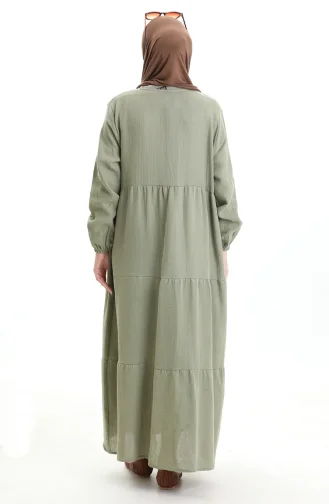 فستان موسلين 6050-03 كاكي 6050-03