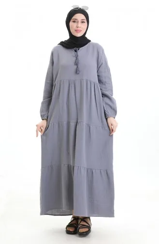 Robe En Mousseline 6050-04 Gris 6050-04