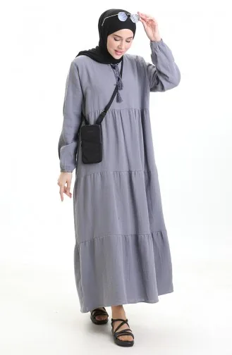 Robe En Mousseline 6050-04 Gris 6050-04