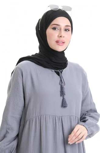 Robe En Mousseline 6050-04 Gris 6050-04