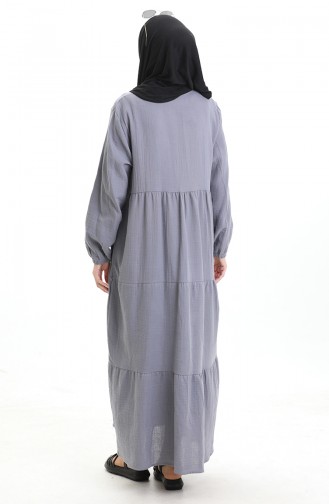 Grau Hijab Kleider 6050-04
