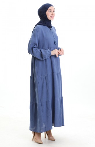 Blau Hijab Kleider 6050-05