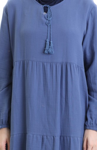 Blau Hijab Kleider 6050-05