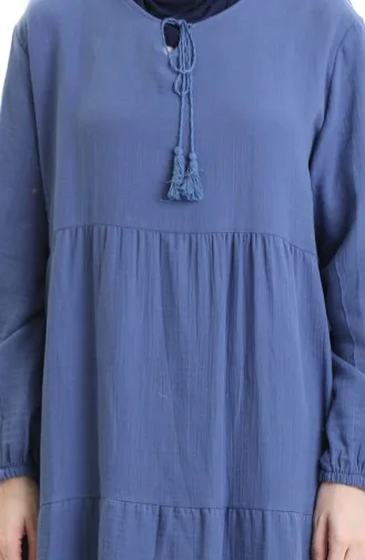 Robe En Mousseline 6050-05 Bleu 6050-05