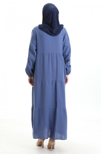 Blau Hijab Kleider 6050-05