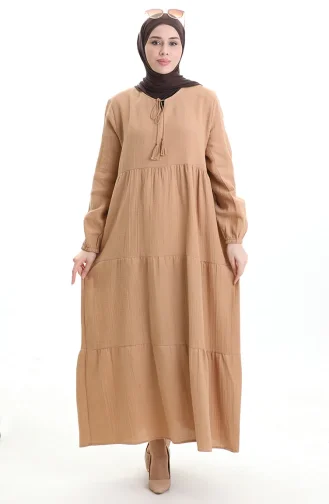 Muslin Dress 6050-08 Light Beige 6050-08