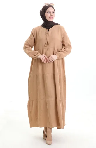Muslin Dress 6050-08 Light Beige 6050-08