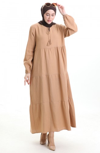 Hellbeige Hijab Kleider 6050-08