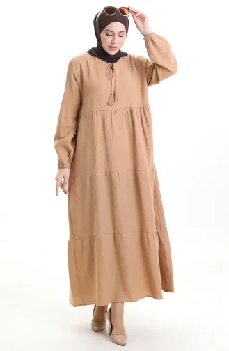 Muslin Dress 6050-08 Light Beige 6050-08