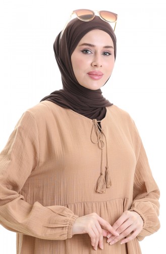 Hellbeige Hijab Kleider 6050-08