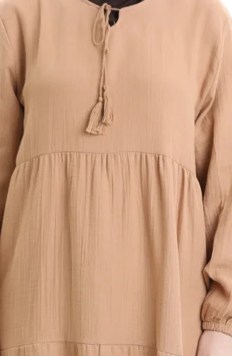 Muslin Dress 6050-08 Light Beige 6050-08