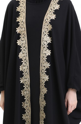 Krep Yarasa Kol Abaya 0166-01 Siyah