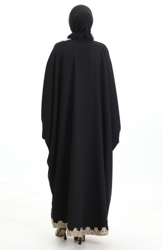 Krep Yarasa Kol Abaya 0166-01 Siyah