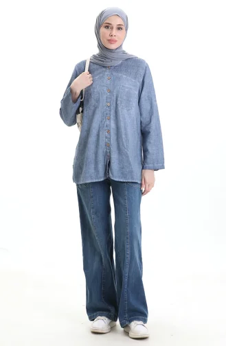 Otantik Gömlek 0333-01 Buz Mavisi