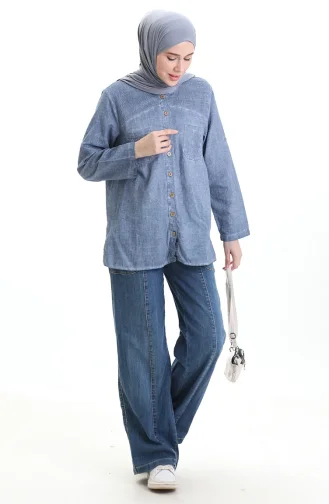 Otantik Gömlek 0333-01 Buz Mavisi