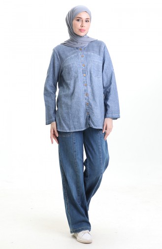 Eisblau Hemd 0333-01