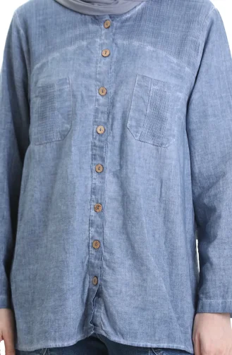 Otantik Gömlek 0333-01 Buz Mavisi