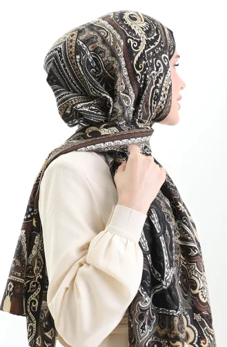 Paris İpek Şal 0001-02 Kahverengi