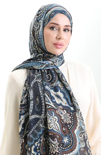 Châle En Soie Paris 0001-04 Bleu 0001-04