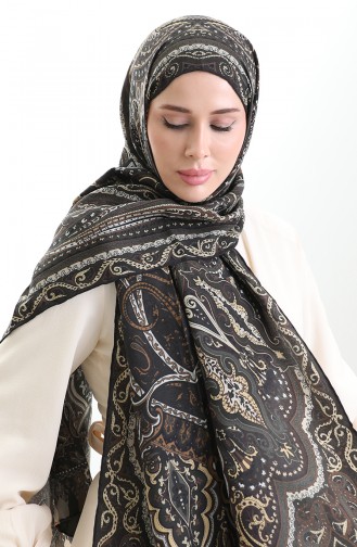 Paris İpek Şal 0001-06 Yeşil Camel