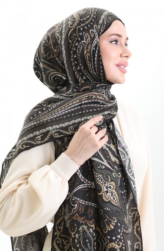 Paris İpek Şal 0001-06 Yeşil Camel