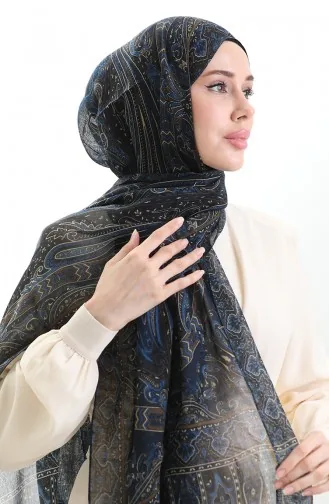 Tokyo Wool Shawl 0002-05 Navy Blue 0002-05