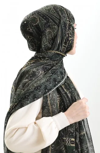 Tokyo Wool Shawl 0002-08 Green 0002-08