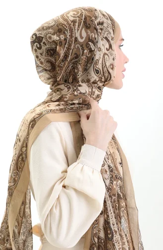 Châle En Laine Tokyo 0003-01 Beige 0003-01
