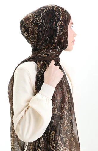 Tokyo Yün Şal 0003-02 Siyah Kahverengi