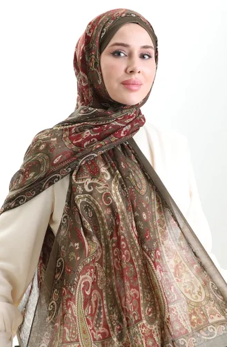 Tokyo Wool Shawl 0003-03 Claret Red 0003-03