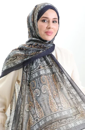 Châle En Laine Tokyo 0004-03 Bleu 0004-03